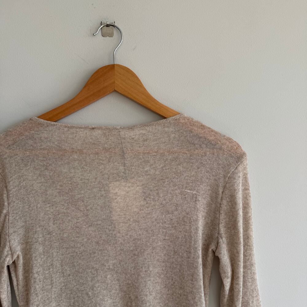 Zara Ribbed Knit Cropped Casual Button Front Cardigan Brown M NWT - Picture 9 of 10